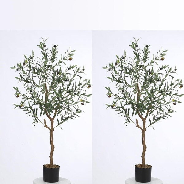 1/2pcsArtificial Olive Tree 5/4.25/6FT(60/51/72in) Tall Faux Silk Olive Trees