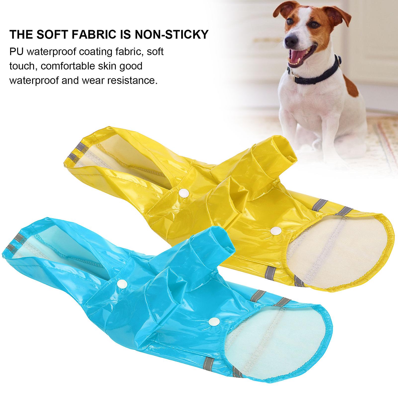 2pcs Dog Raincoat， Adjustable Pet Raincoat Dog Jacket Waterproof Windproof Dog Hooded With Reflective Stripe And Leash Hole Dog Rainwear For Wet Rain