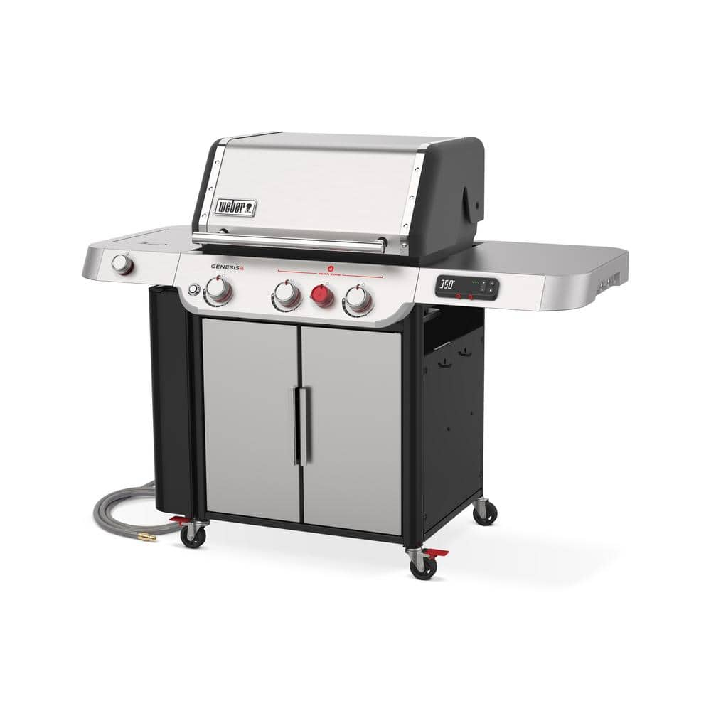 Weber Genesis Smart SX-335 3-Burner Natural Gas Grill in Stainless Steel with Side Burner 37600001