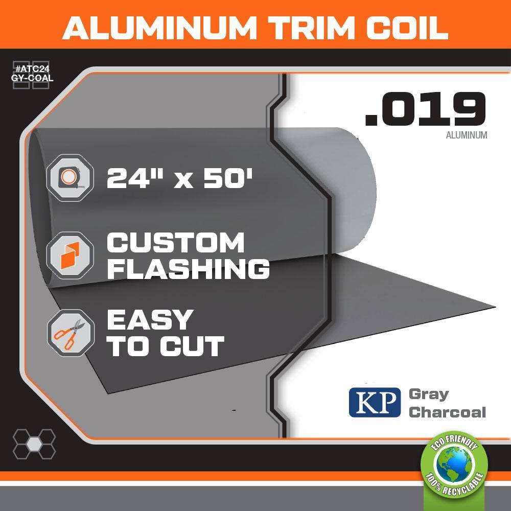 Gibraltar Building Products 24 in. x 50 ft. GrayCharcoal Aluminum Trim Coil ATC24-GY-COAL