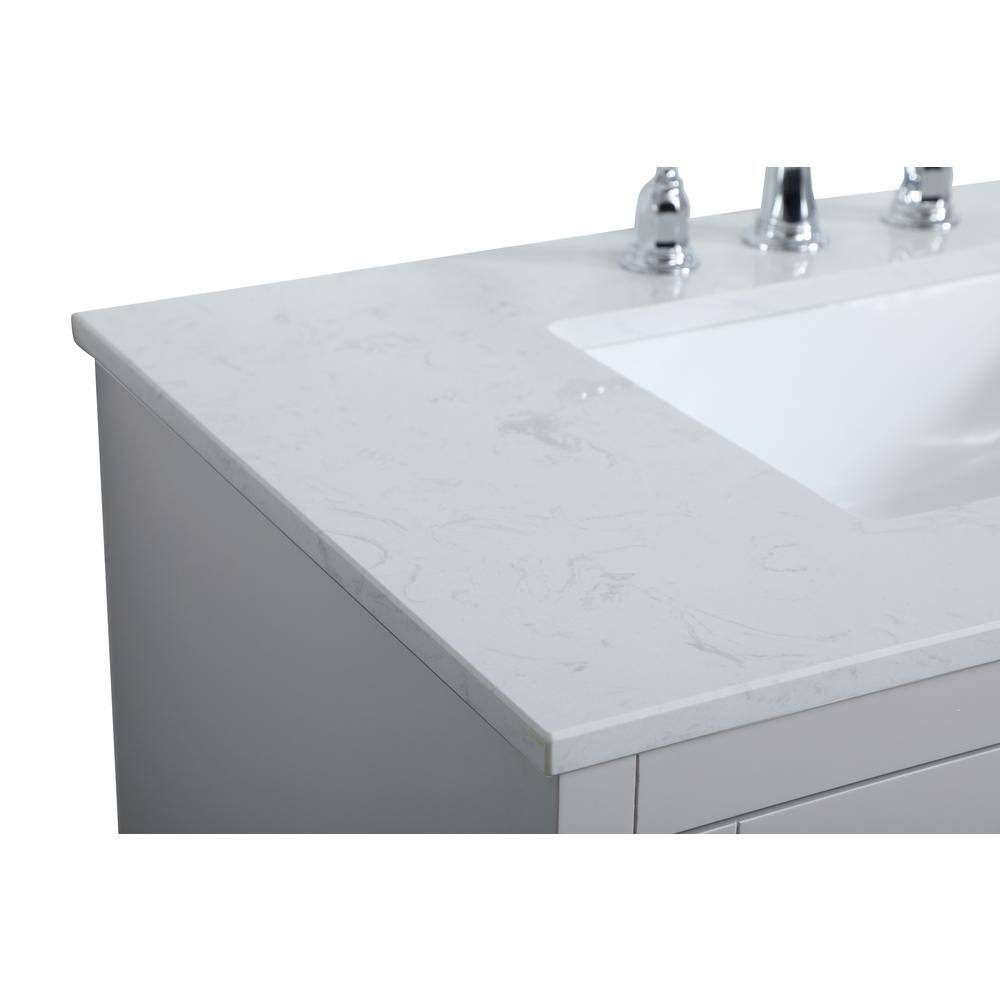 Timeless Home 36 in. W x 22 in. D x 34 in. H Single Bathroom Vanity in Grey with Calacatta Quartz TH34036Grey