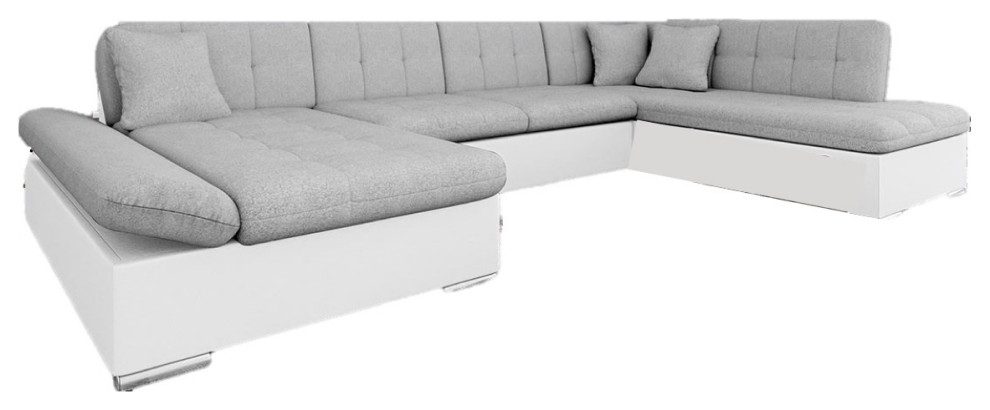 CARMINE Sectional Sleeper Sofa   White/Grey   Contemporary   Sleeper Sofas   by Table World  Houzz