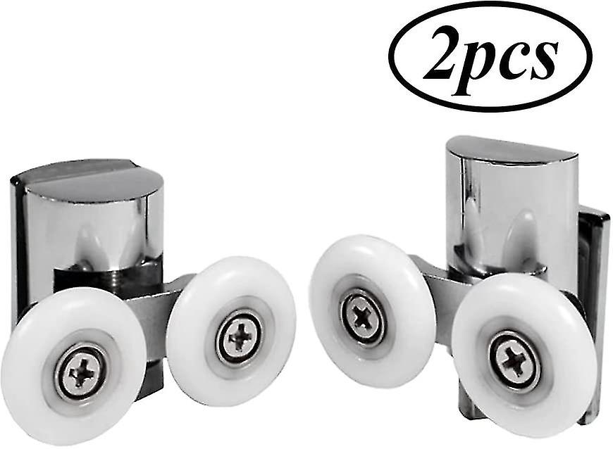 2 Pieces Double Rollers - For Sliding Shower Door， 2 Wheels 23mm Diameter Shower Roller 23mm 2 Pieces Up And Down Rollers