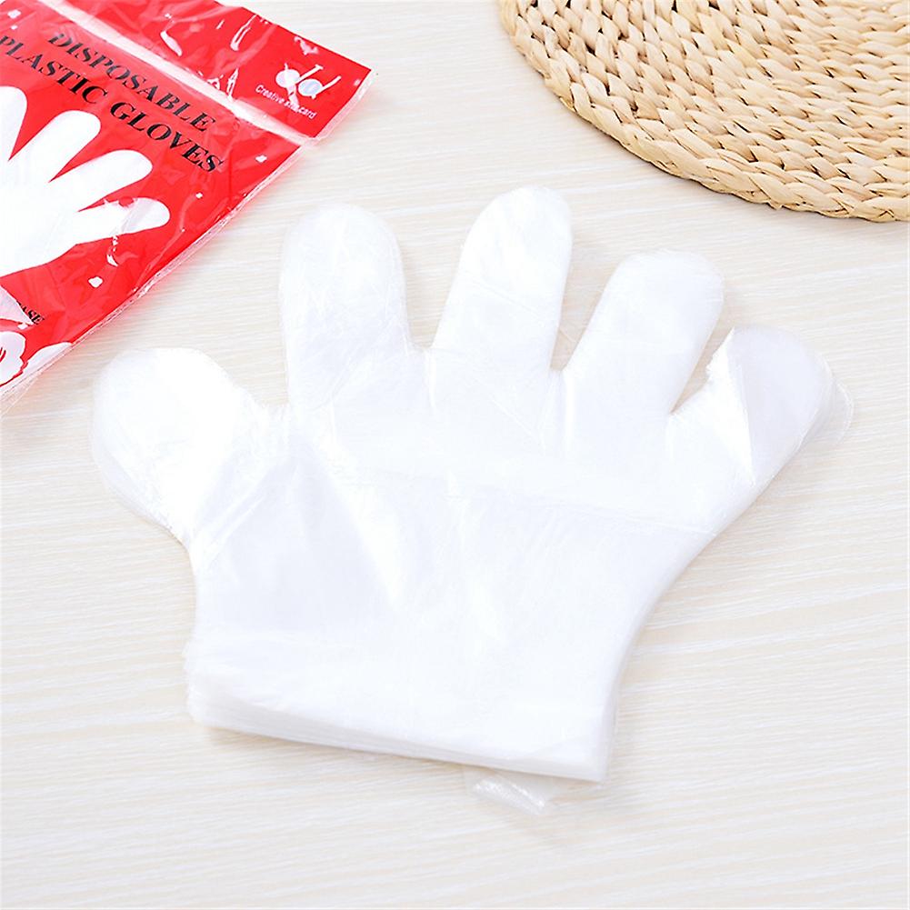 100Pcs Large Clear Plastic Disposable Gloves for Home Kitchen Restaurant Cooking Cleaning