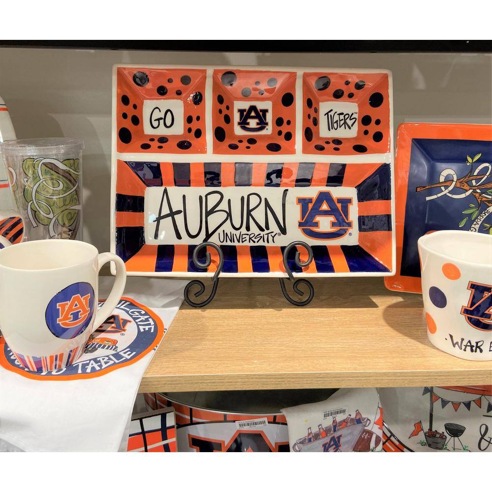 Magnolia Lane Clemson Ceramic 4 Section Tailgating Serving Platter 53175