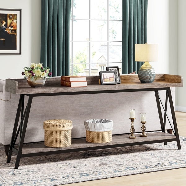 70.9 inch Extra Long Console Table Behind Sofa Couch， Narrow Entryway Table