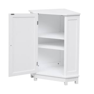 17.5 in. W x 17.5 in. D x 31.4 in. H in White MDF Ready to Assemble Floor Bathroom Cabinet with Shelf YY291477AAK