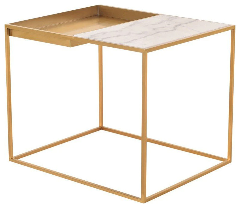 Cedric White Marble Side Table   Contemporary   Side Tables And End Tables   by V.S.D Furniture  Houzz