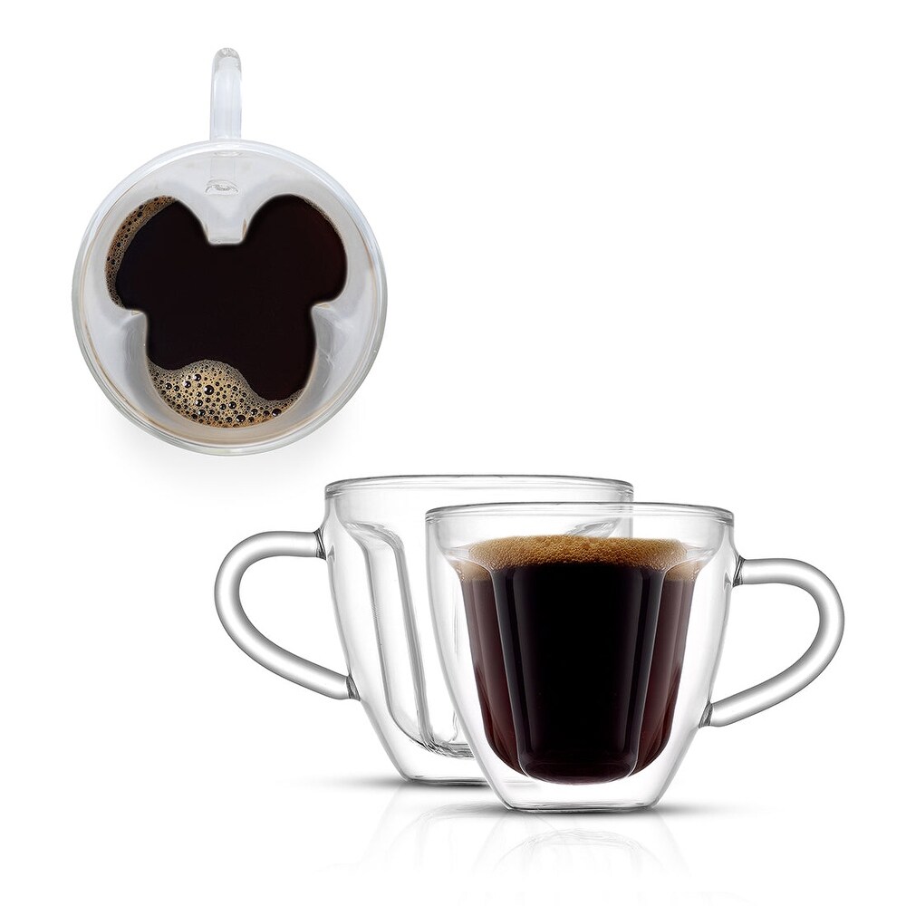 JoyJolt Disney Mickey Mouse 3D Espresso Cups   Set of 2   5.4 oz