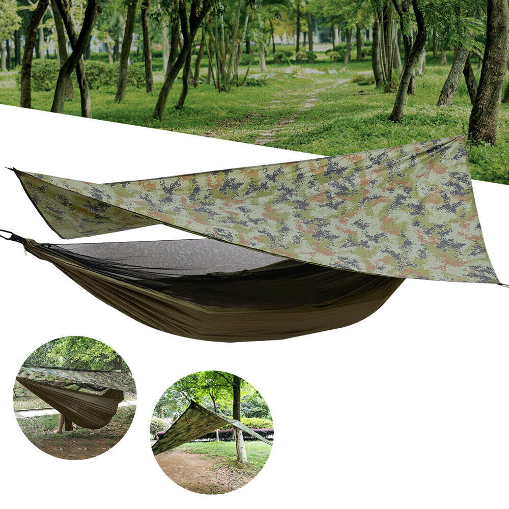 Fetcoi, Camping Hammock with Mosquito Net Tent and Rain Fly Tarp Waterproof Lightweight Nylon Portable 2 Person Hammock