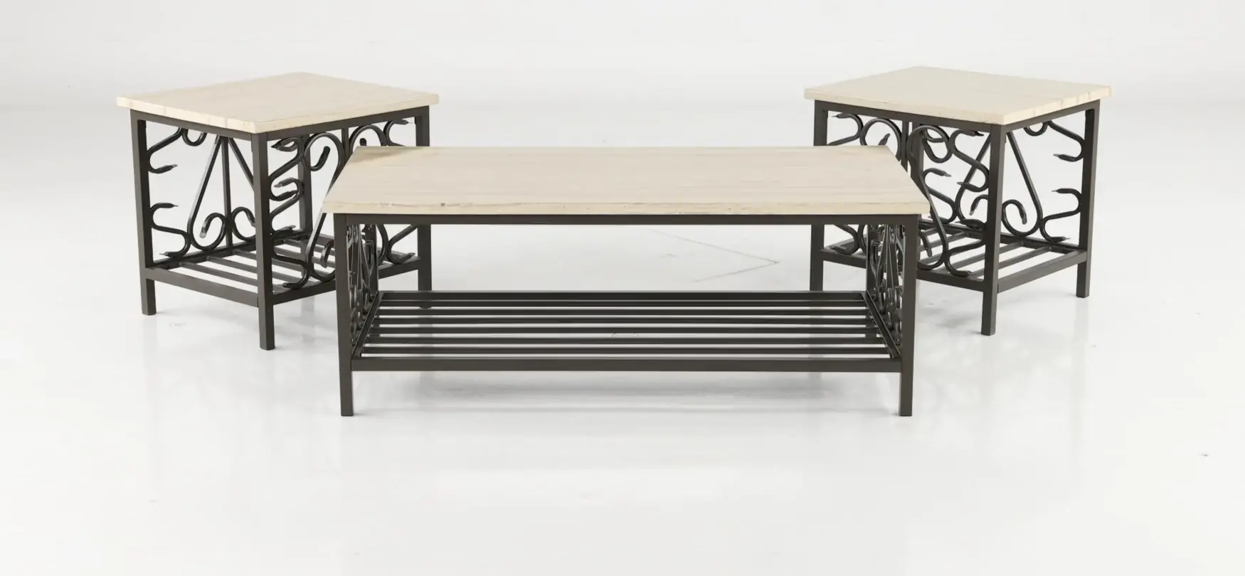 Fairhope Marble Top Coffee Table Set