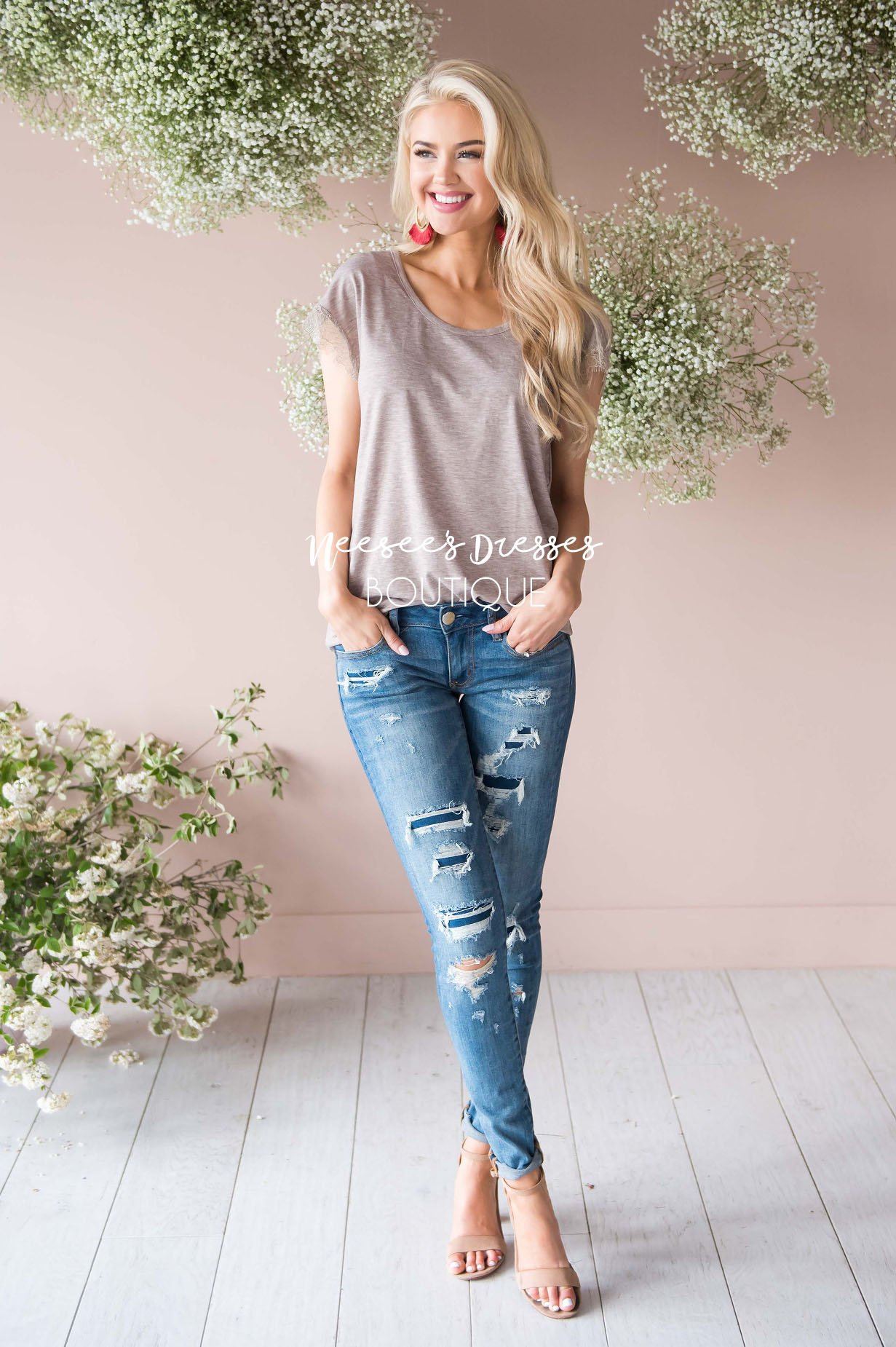 Be a Wildflower Lace Sleeve Top