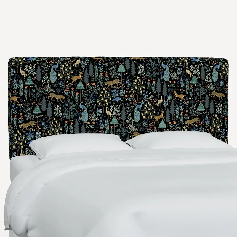 Rifle Paper Co Elly Menagerie Black Twin Headboard