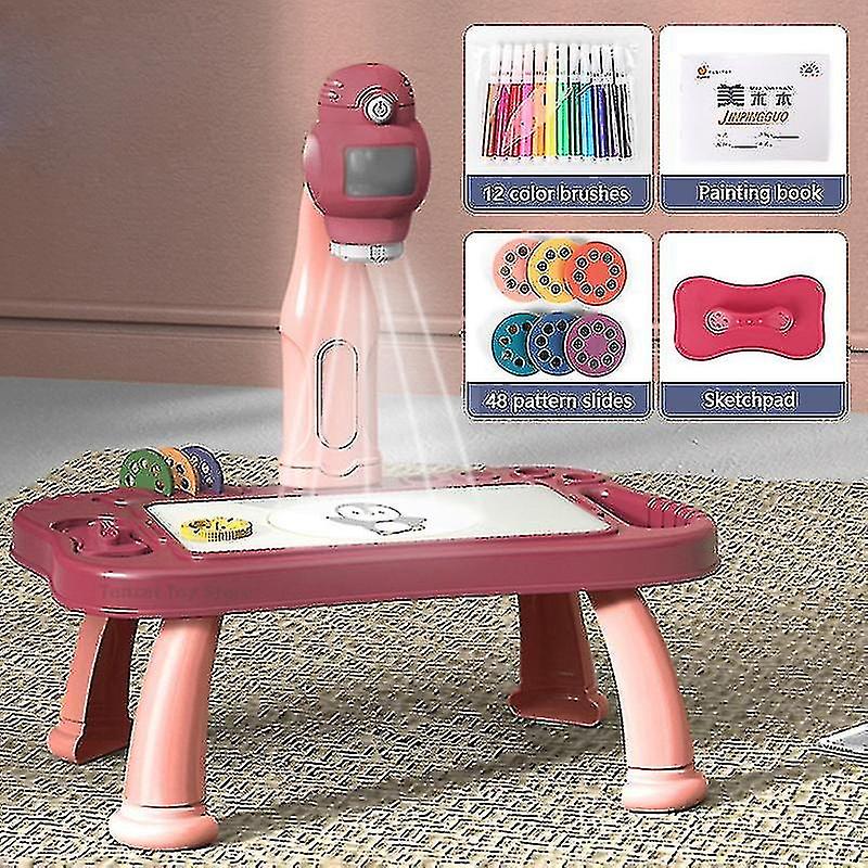 Smart Projector Kids Painting Table Set Projector Educational Toy Learn To Draw Play Set For Kids