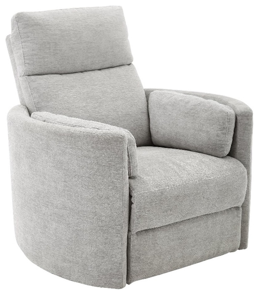 Home Square Polyester Swivel Glider Recliner in Mineral White   Set of 2   Transitional   Recliner Chairs   by Homesquare  Houzz