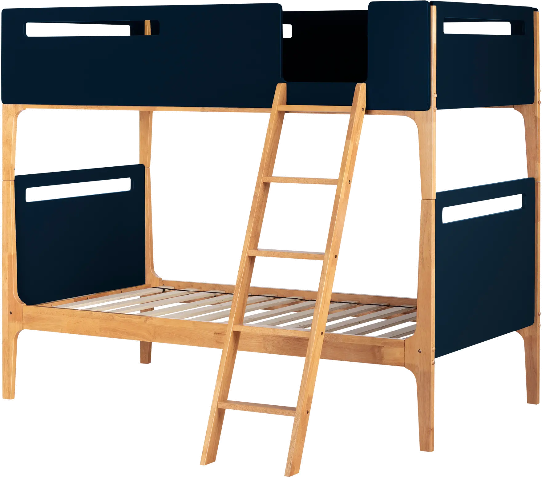 Bebble Natural and Navy Blue Twin Bunk Bed