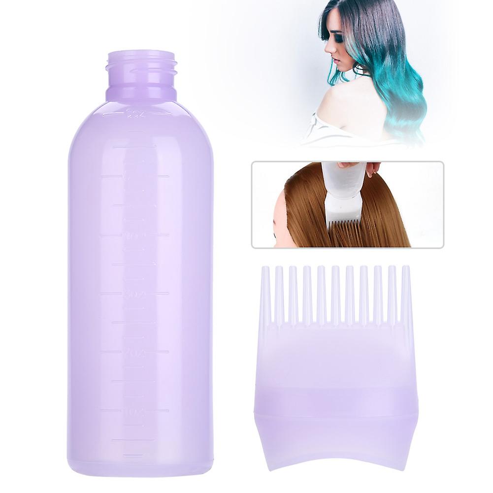 160ml Hair Dyeing Bottle Brush Shampoo Hair Color Oil Comb Applicator Tool(purple)