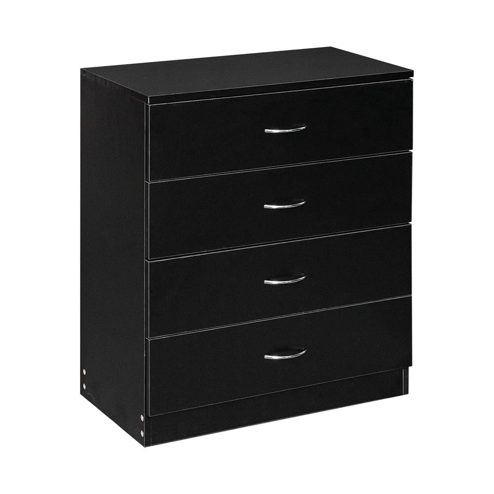 UBesGoo Modern Wood 4-Drawer Dresser Chest Bedside Table for Bedroom,Living Room,Black