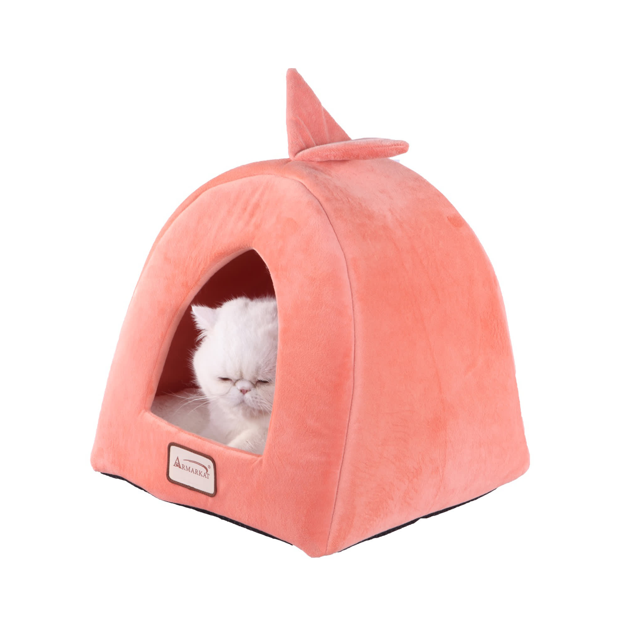 Armarkat Condo Cat Bed in Orange and Ivory， 14