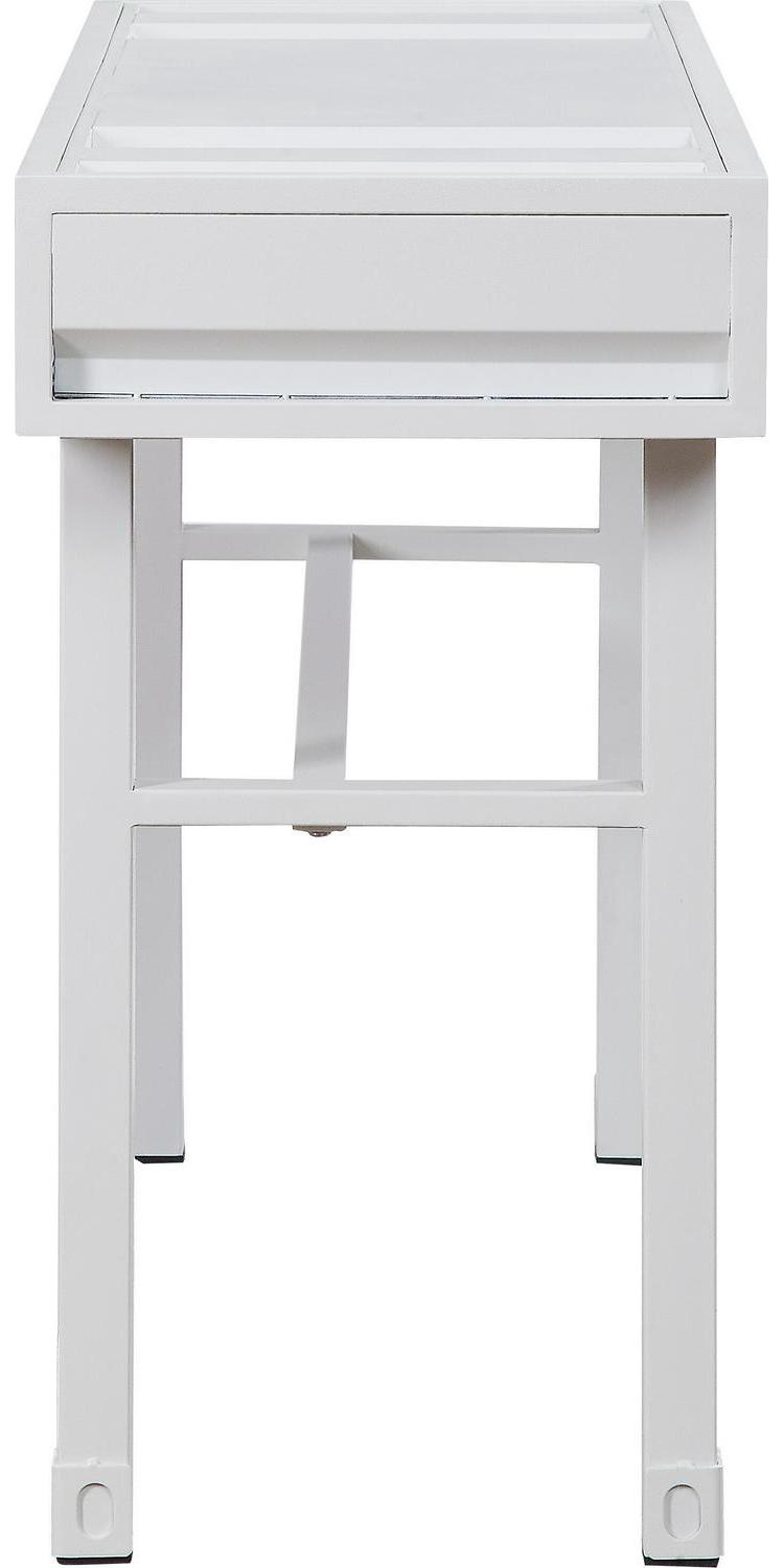 Acme Furniture Cargo Container Style Metal Vanity Desk White  Crowdfused