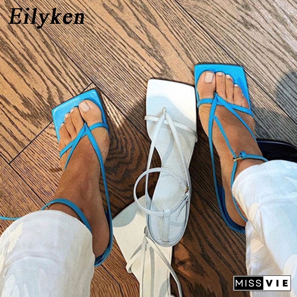 Eilyken Ankle Strap Women Sandals Fashion Brand Thin High Heel Gladiator Sandal Shoes Narrow Band Party Dress Pump Shoes