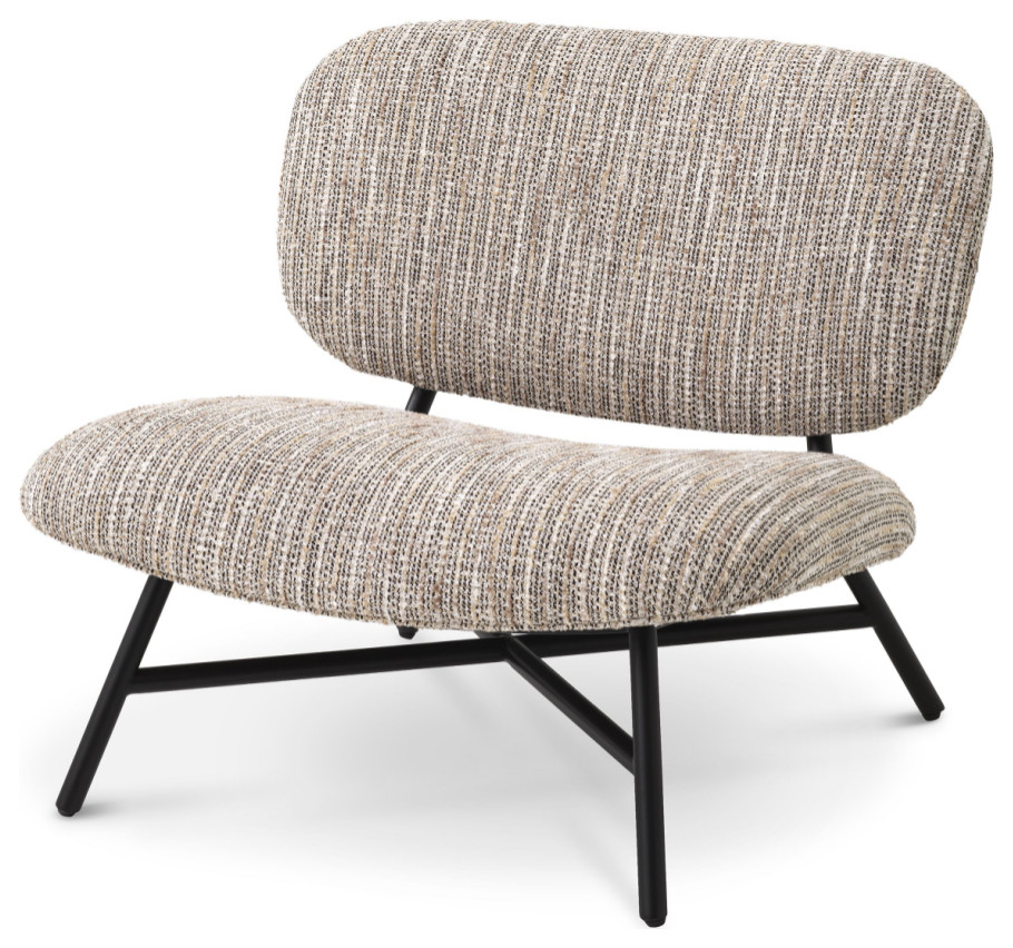 Beige Upholstered Retro Chair  Eichholtz Madsen   Midcentury   Armchairs And Accent Chairs   by Oroa   Distinctive Furniture  Houzz