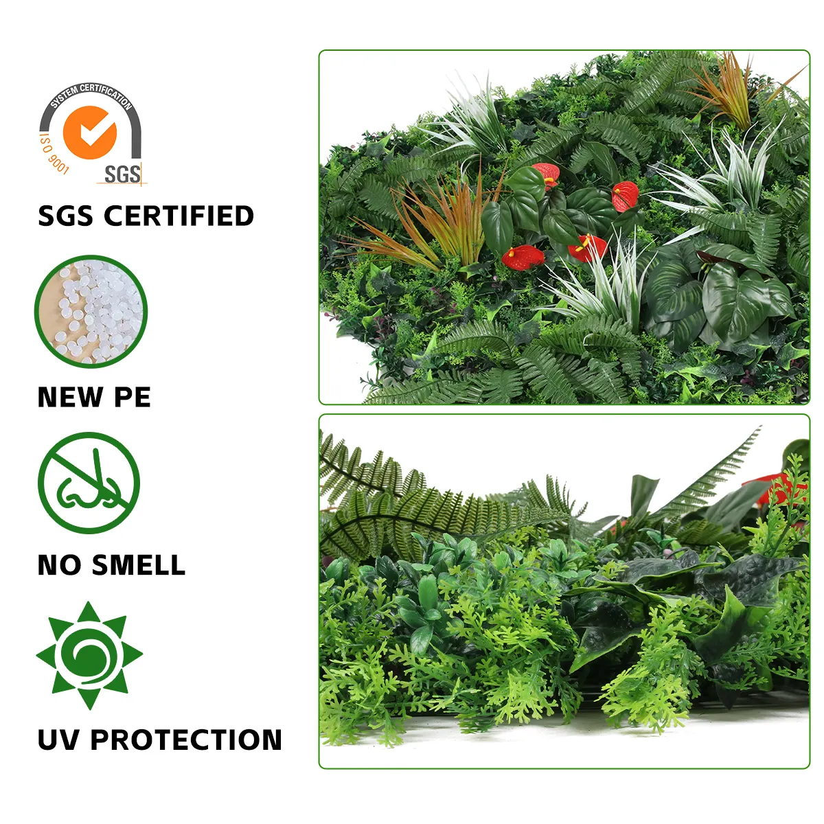 Pq 12 Vertical Garden Supplies Faux Boxwood Hedge Topiary Leaf Panels Green Hanging Artificial Grass Plant Wall