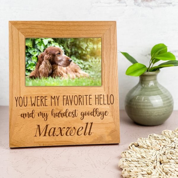 904 Custom 904 Custom Personalized Hardest Goodbye Pet Memorial Engraved Wooden Picture Frame