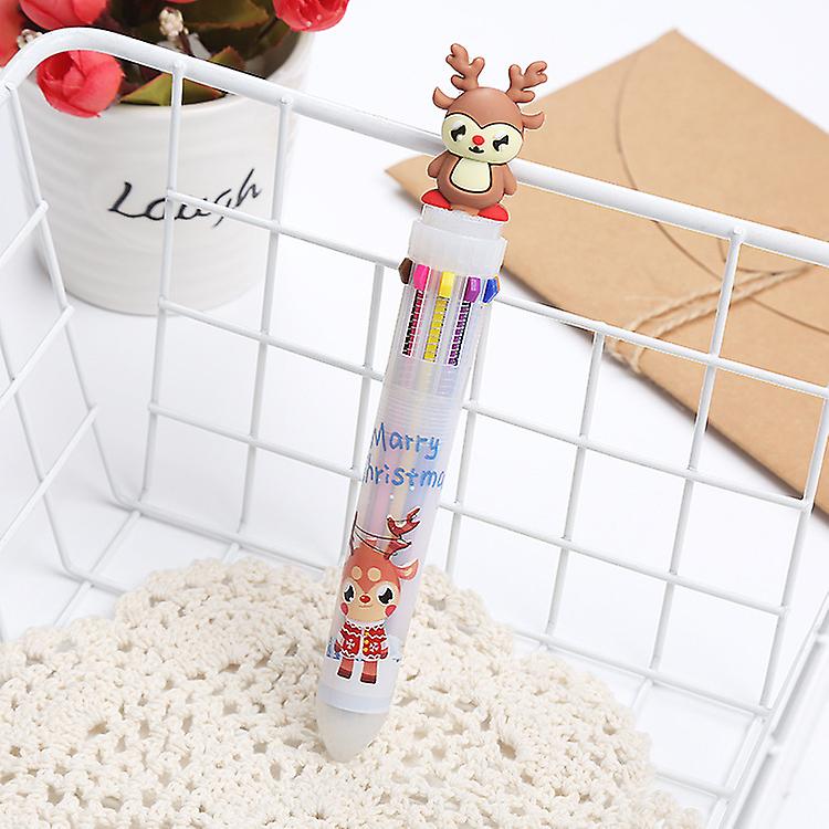 Back To School Season Retractable Ballpoint Pen Gel Pen 6 In 1 Gift Pens Multicolor Christmas 2ml Liquid Ink Pens For Office School Supplies As A Chil