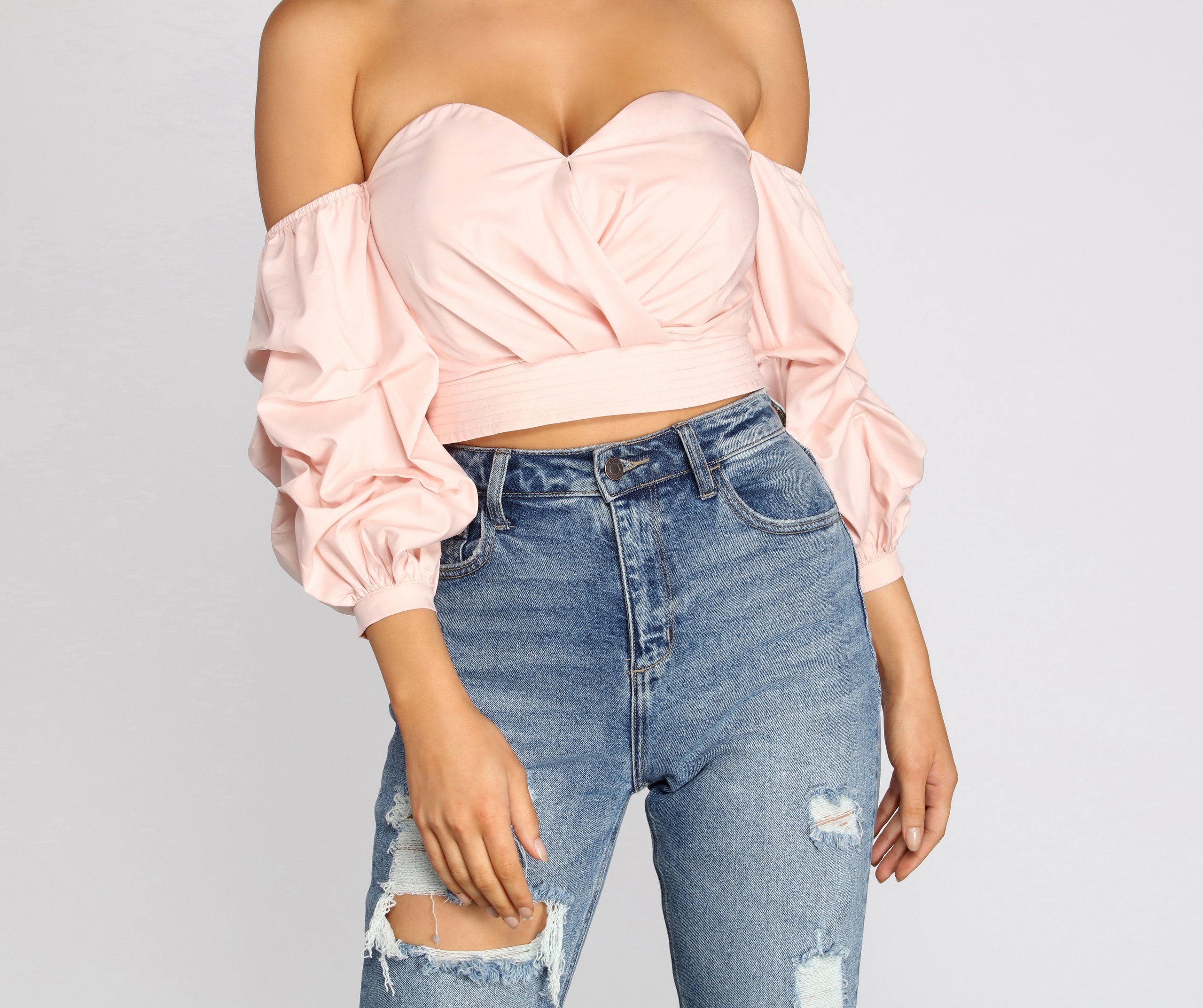 Sweet Like Me Puff Sleeve Crop Top