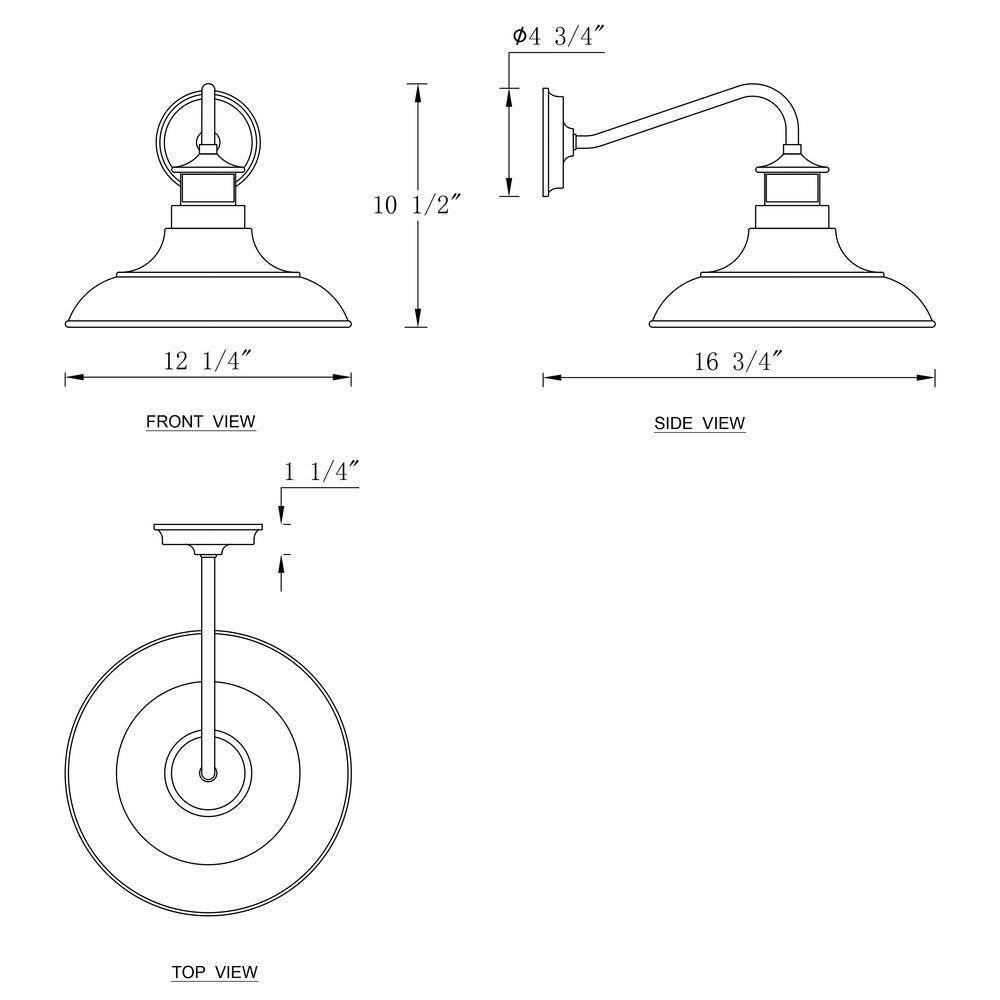 C Cattleya 1-Light Matte Black Motion Sensing Dusk to Dawn Gooseneck Outdoor Wall Lantern Sconce (2-Pack) CA2196-2W