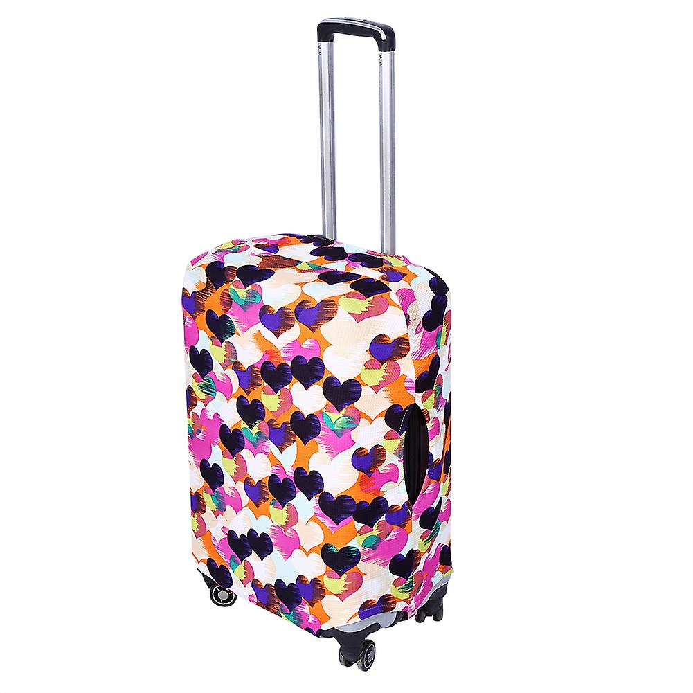 Elastic Dust Proof Travel Suitcase Protective Cover Luggage Protector (colorful Heart L24