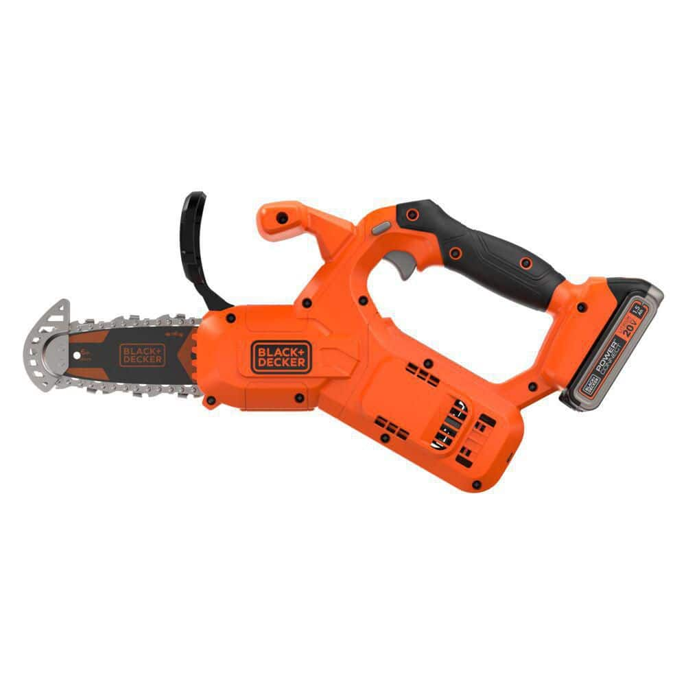 BLACK+DECKER 6 in. 20-Volt Maximum Lithium-Ion Pruning Electric Battery Chainsaw with 1.5Ah Battery and Charger BCCS320C1