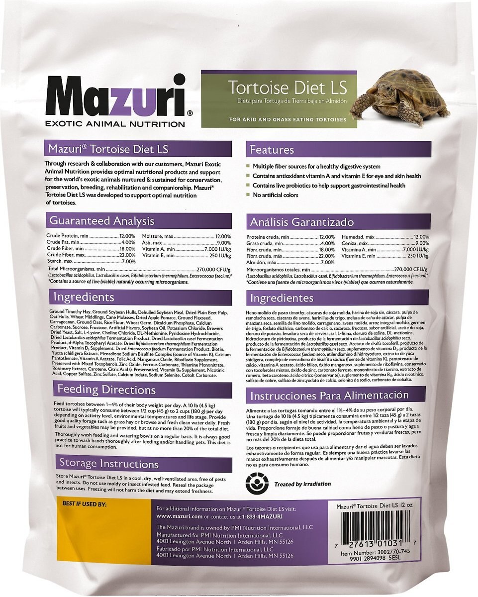 Mazuri Tortoise LS (Low Starch) Food