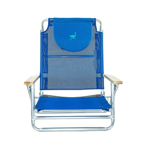 Ostrich South Beach Sand Chair Beach Reclining Lawn Chair W carry Strap Outdoor Furniture For Pool Camping Or Backyard Blue