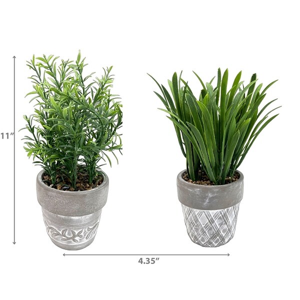 IH Casa Decor Artificial Plants In Ceramic Gray Pot Asstd