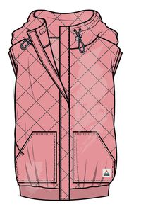 Clementine Recycled Quilted Vest - Shell Pink