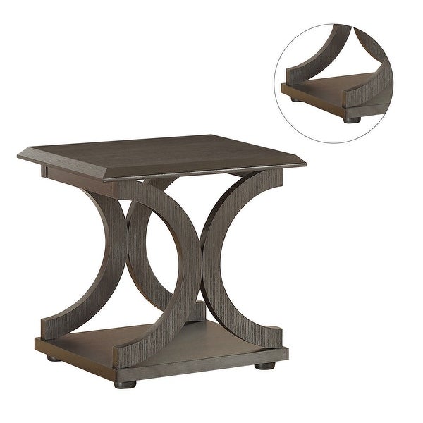 C-Shape Base End Table in Cappuccino