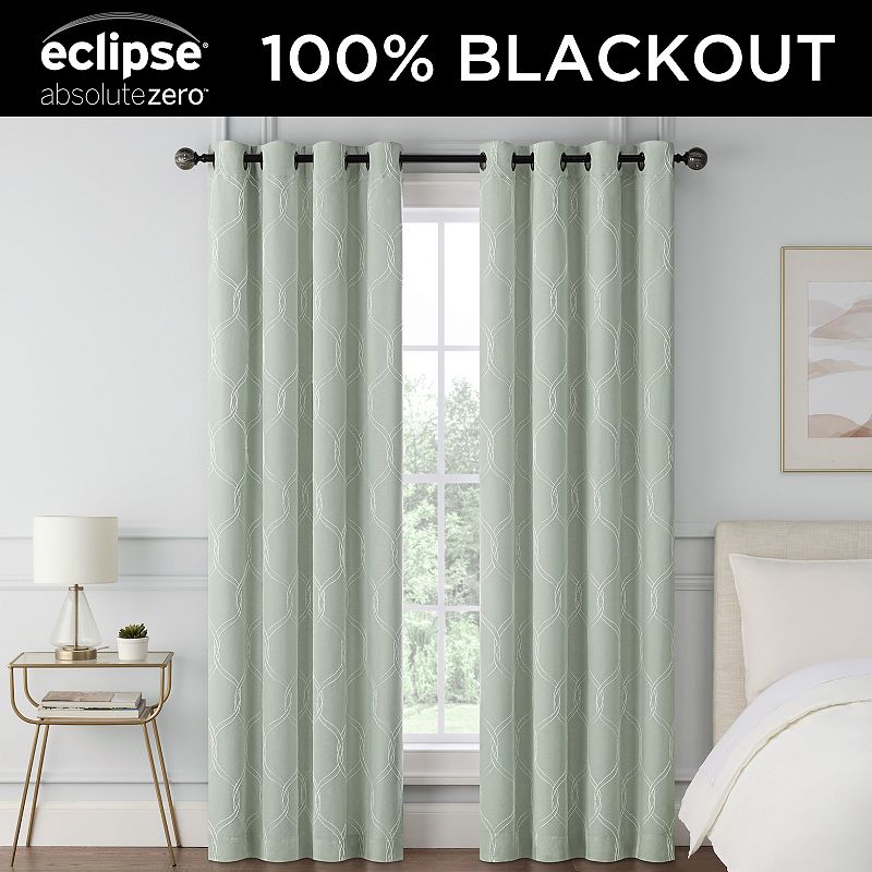 eclipse Magnitech Cambridge 100% Blackout 2-Window Curtain Panels