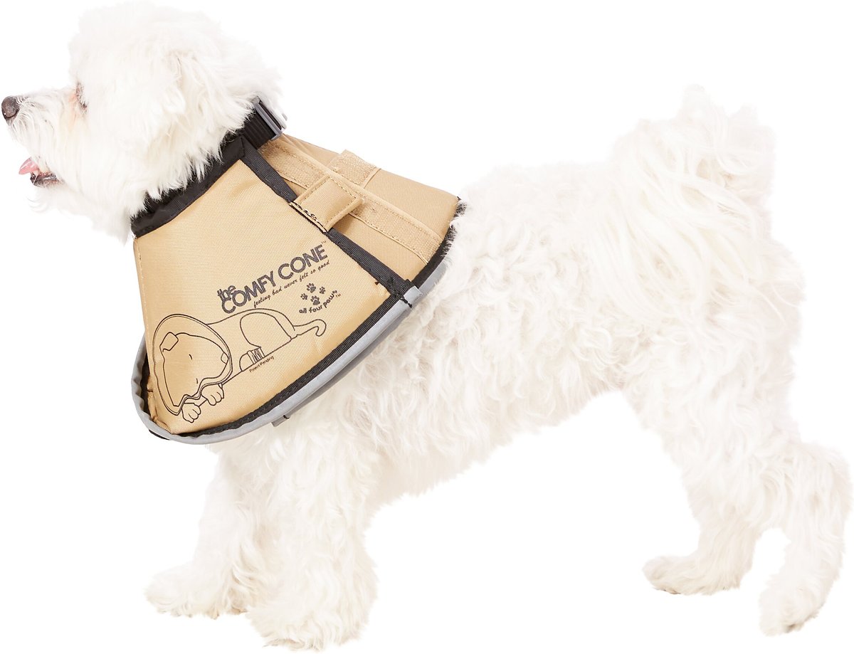 All Four Paws Comfy Cone E-Collar for Dogs and Cats， Tan