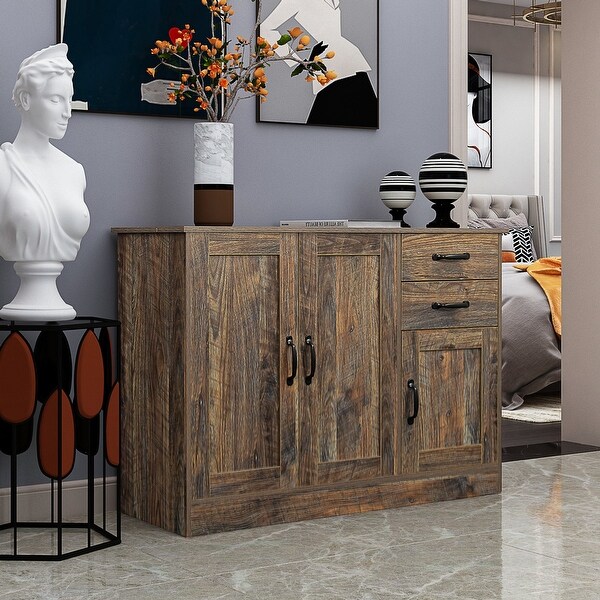 43-inch Wood Sideboard with 2 Drawers