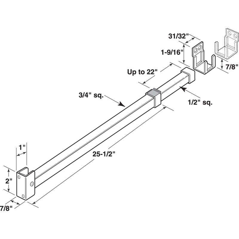 Prime-Line Aluminum Indoor Security Telescopic Bar Lock