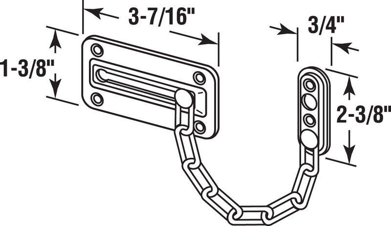 Prime-Line 3.43 in. L Bright Brass Steel Chain Door Guard