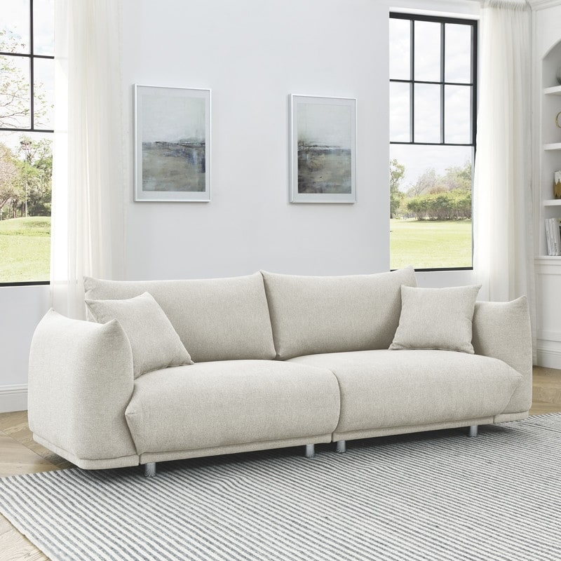 90.5'' Modern Couch for Living Room Sofa  2 Pillows