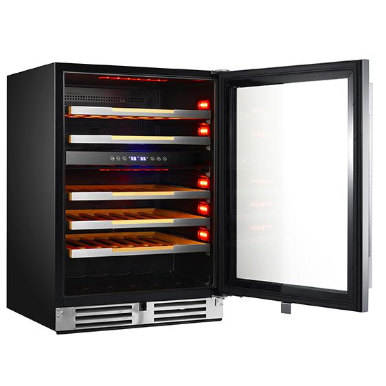 Avanti 24in 46-Bottle Elite Freestanding/Built-In Dual Zone Wine Cooler WCDE46R3S