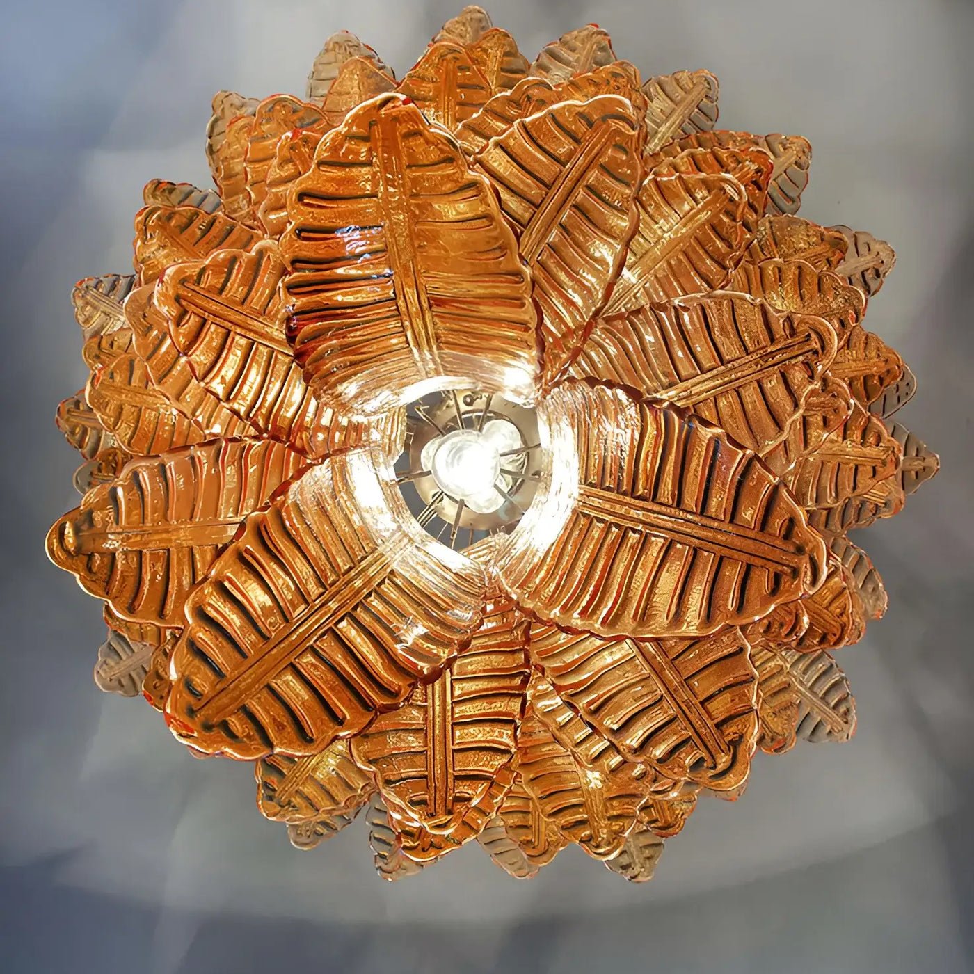 Amber Leaf Cascade Chandelier