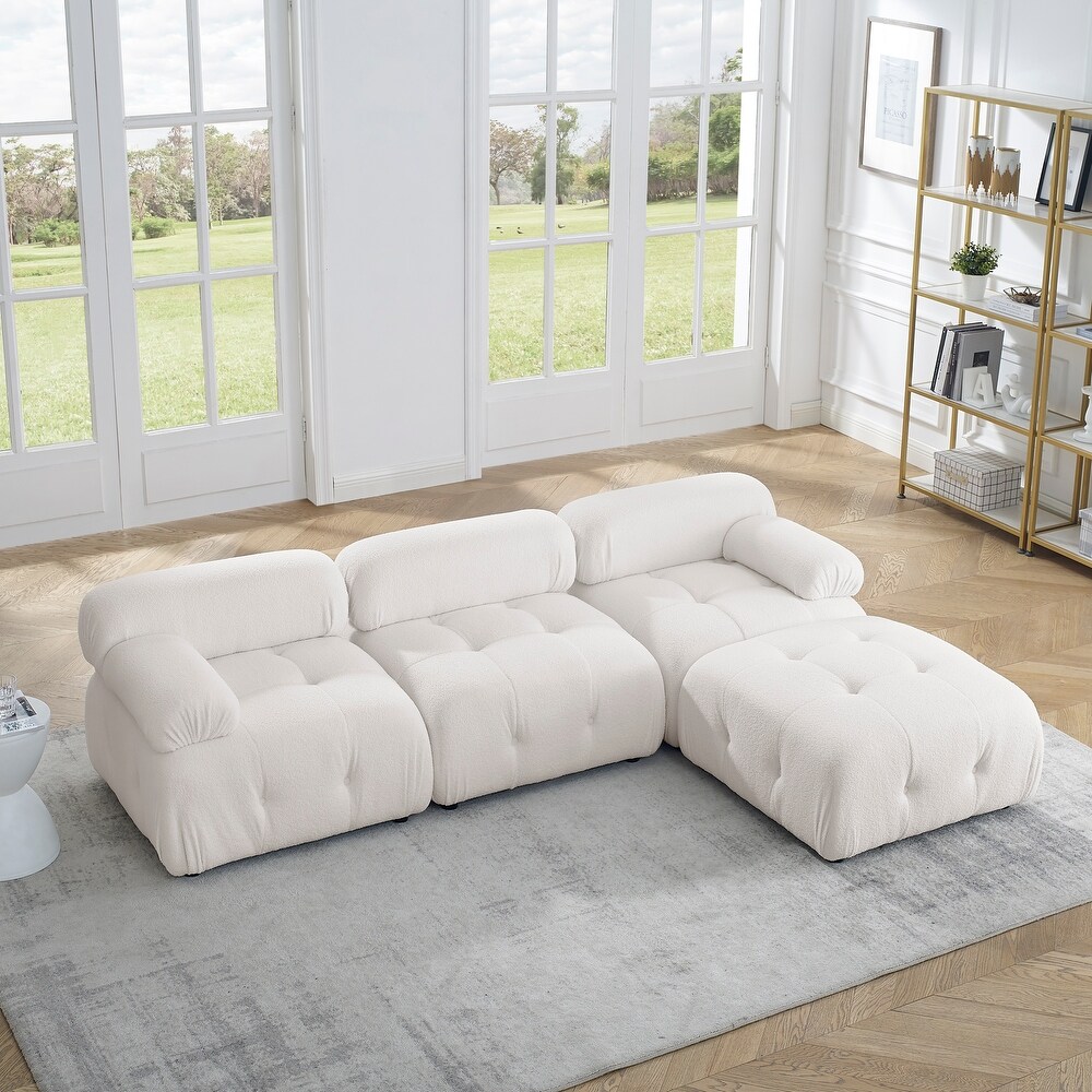 Ouyessir Modern Velvet Upholstered Large Modular Sectional Sofa