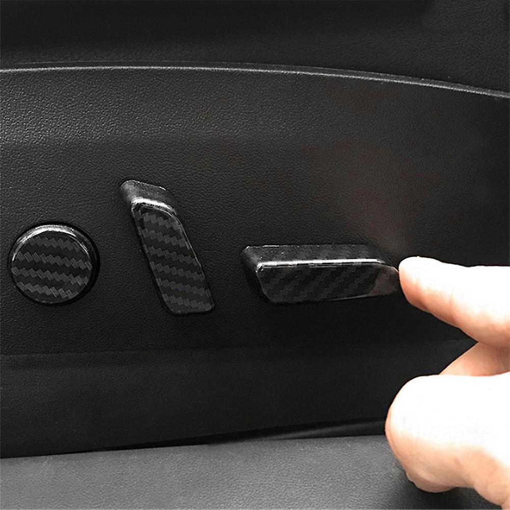 6pcs Seat Adjustment Switches Protective Decorative Stickers Carbon Fiber Pattern Compatible For Tesla Model 3