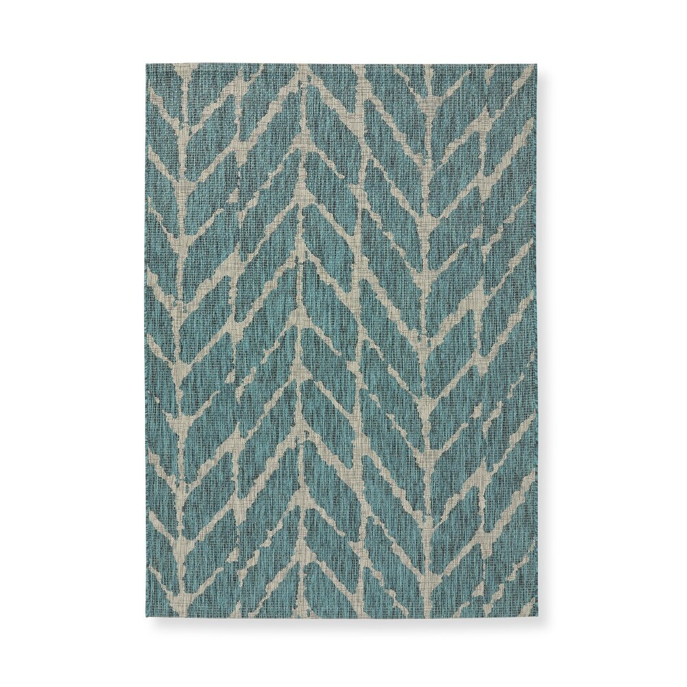 The Curated Nomad Claremont Chevron Pattern Indoor/ Outdoor Area Rug