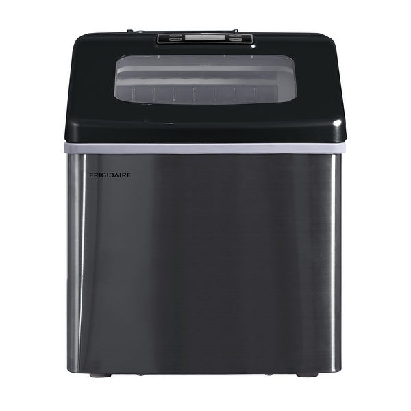 40 lbs Countertop Clear Square Ice Maker EFIC452， Black Stainless Steel